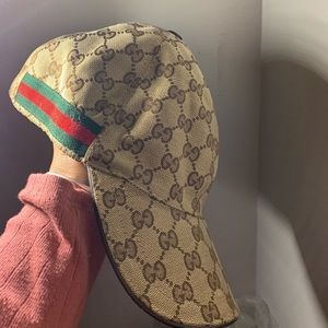 Gucci original GG Canvas web baseball cap in beige